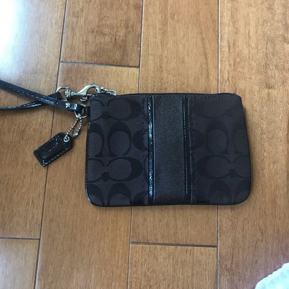 Brown Coach wristlet